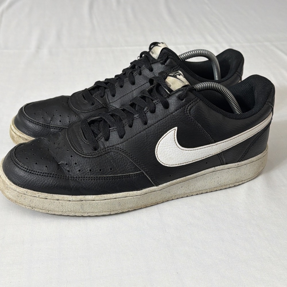 Size 11.5 - Nike‎ Court Vision Next Nature Low Black White Casual Shoes Gym Fit